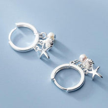 Laden Sie das Bild in den Galerie-Viewer, Muschel-Stern-Perlen Ohrring aus Silber