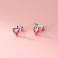 Laden Sie das Bild in den Galerie-Viewer, Apfel-Herz Ohrstecker aus Silber