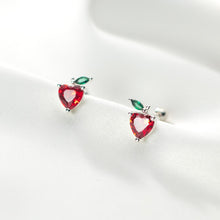 Laden Sie das Bild in den Galerie-Viewer, Apfel-Herz Ohrstecker aus Silber