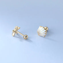 Laden Sie das Bild in den Galerie-Viewer, Seestern-Muschel Ohrstecker aus Silber