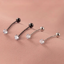 Laden Sie das Bild in den Galerie-Viewer, Kugel Kristall Ohrstecker aus Silber