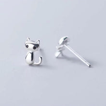Laden Sie das Bild in den Galerie-Viewer, Katzen-Fischgreten Ohrstecker aus Silber