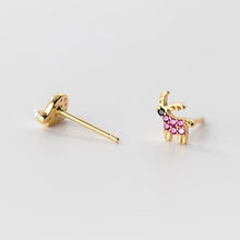 Laden Sie das Bild in den Galerie-Viewer, Rentier-Mützen Ohrstecker aus Silber