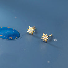 Laden Sie das Bild in den Galerie-Viewer, Stern Ohrstecker aus Silber