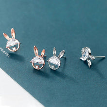 Laden Sie das Bild in den Galerie-Viewer, Hasen Ohrstecker aus Silber