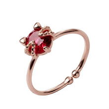 Laden Sie das Bild in den Galerie-Viewer, Roter Katzen Ring aus Silber