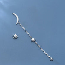 Laden Sie das Bild in den Galerie-Viewer, Mond-Stern Ohrstecker aus Silber