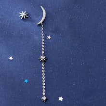 Laden Sie das Bild in den Galerie-Viewer, Mond-Stern Ohrstecker aus Silber