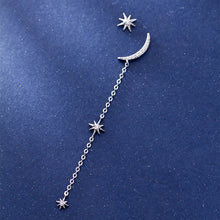 Laden Sie das Bild in den Galerie-Viewer, Mond-Stern Ohrstecker aus Silber