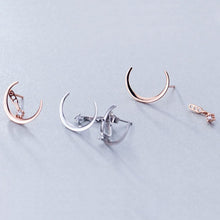 Laden Sie das Bild in den Galerie-Viewer, Mond Ohrstecker aus Silber