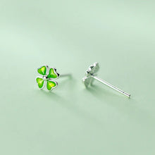 Laden Sie das Bild in den Galerie-Viewer, Grüne Kleeblatt Ohrstecker