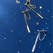 Laden Sie das Bild in den Galerie-Viewer, Geometrische Ketten Ohrstecker aus Silber