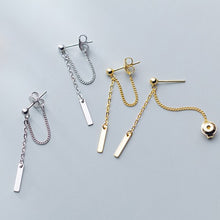 Laden Sie das Bild in den Galerie-Viewer, Geometrische Ketten Ohrstecker aus Silber