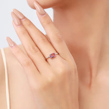 Laden Sie das Bild in den Galerie-Viewer, Pink Blauer Ring aus Silber