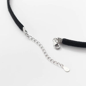 Halsband/Choker mit Rundem Silber Anhänger