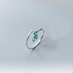 Silver Bamboo Leaf Ring