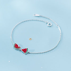 Wassermelonen Armband aus Silber