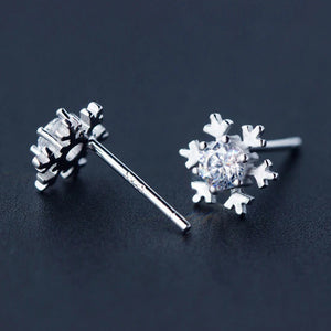 Schneeflocken Ohrstecker aus Silber