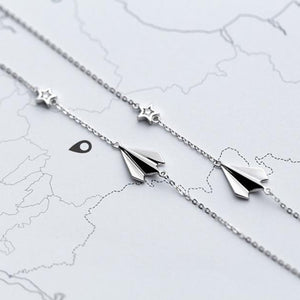 Silver Paper Plane Star Bracelet