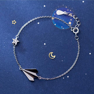 Silver Paper Plane Star Bracelet