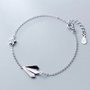 Silver Paper Plane Star Bracelet