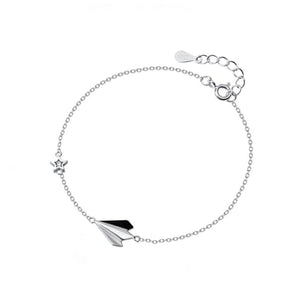 Silver Paper Plane Star Bracelet