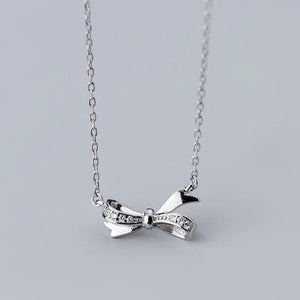 Silver Ribbon Necklace